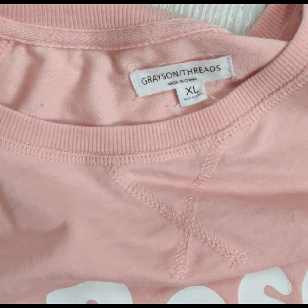 Pink sweater  tee 🍷 - Picture 2 of 6